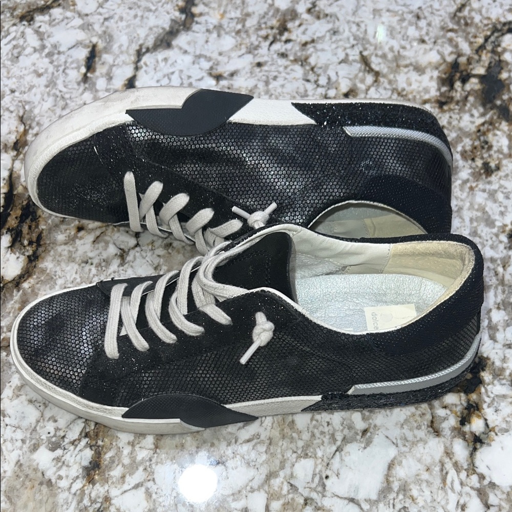 Dolce Vita Black Textured Women's Sneakers